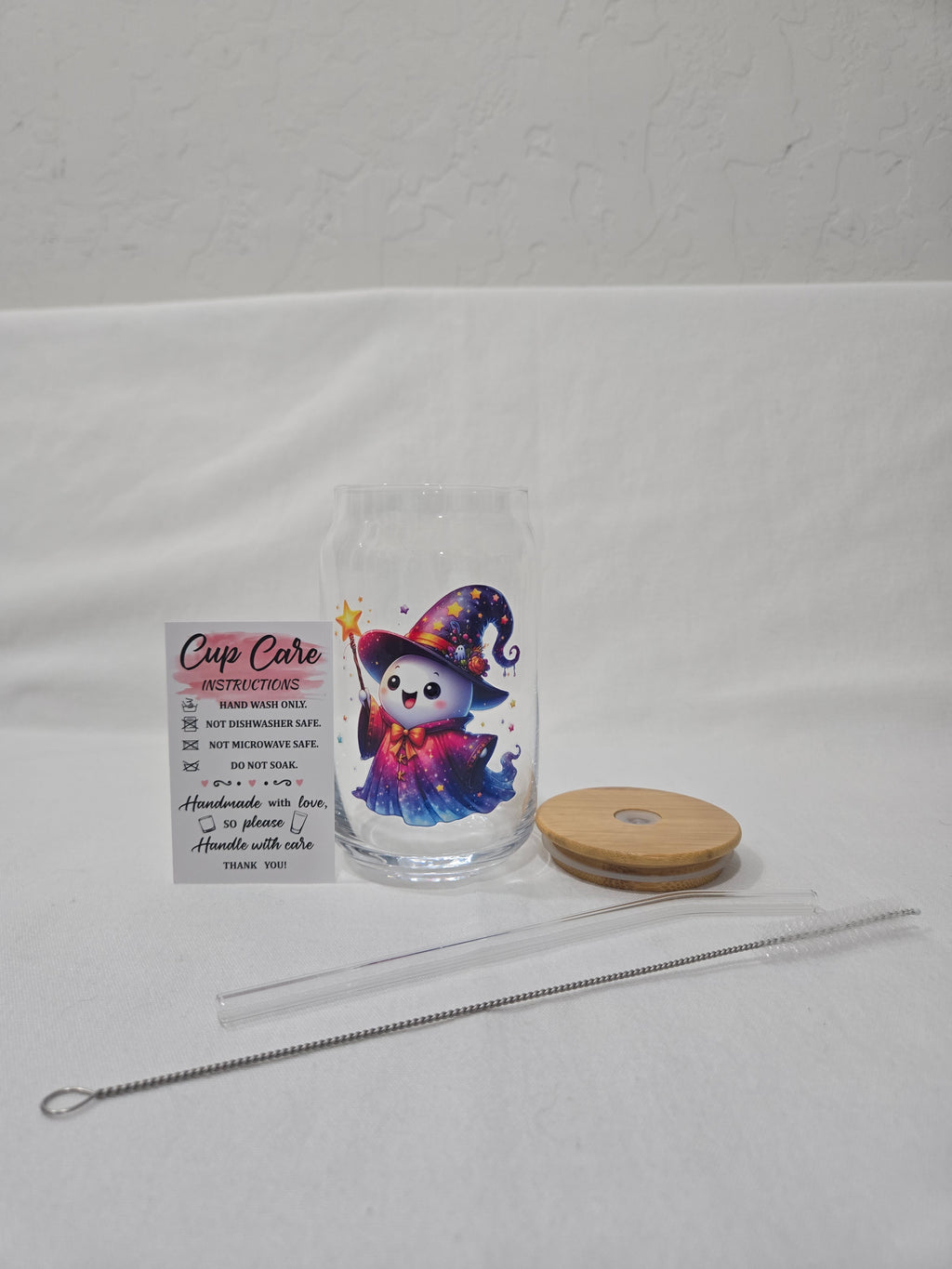 Halloween Glass cup, 17.58 oz, Ghost Merlin