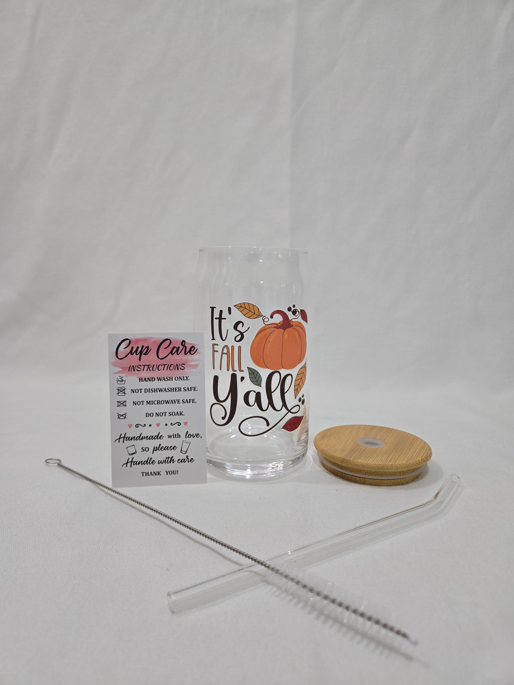 Fall Glass Cup, 17.58 oz, "It's Fall Y'All"