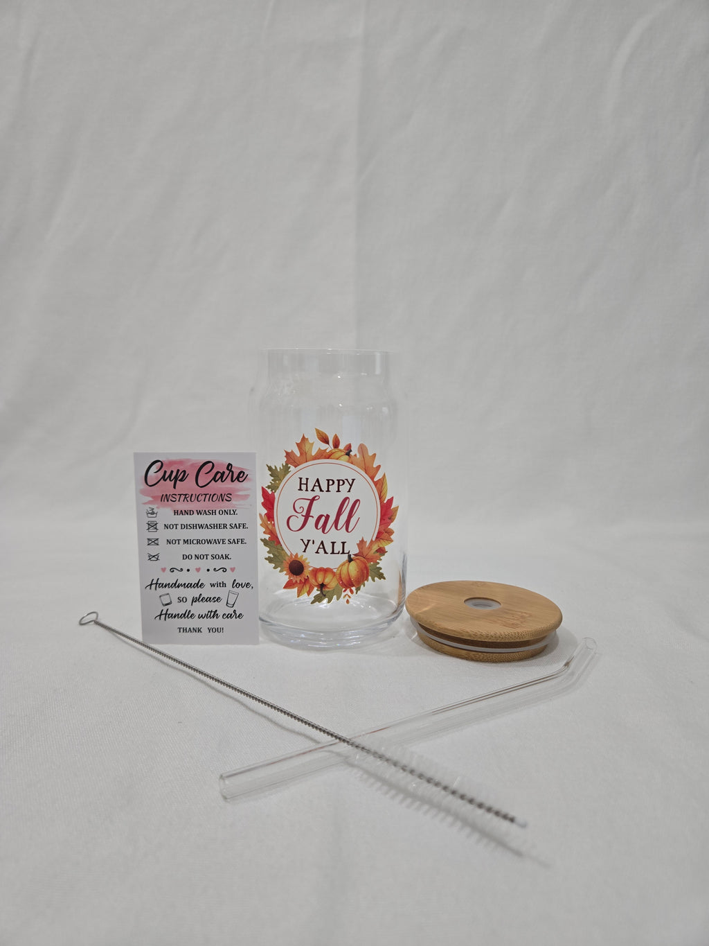 Fall Glass, 17.58 oz, Happy Fall Y'All