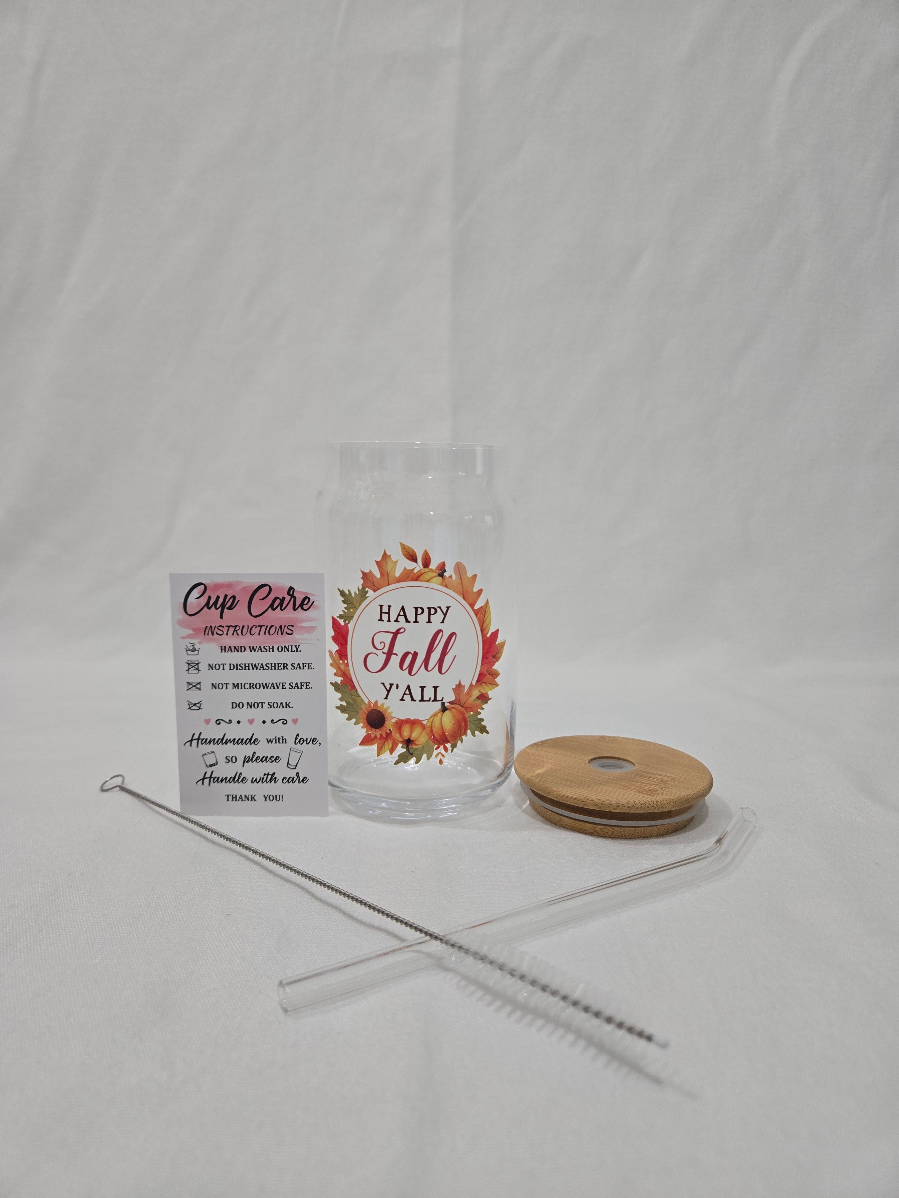 Fall Glass, 17.58 oz, Happy Fall Y'All