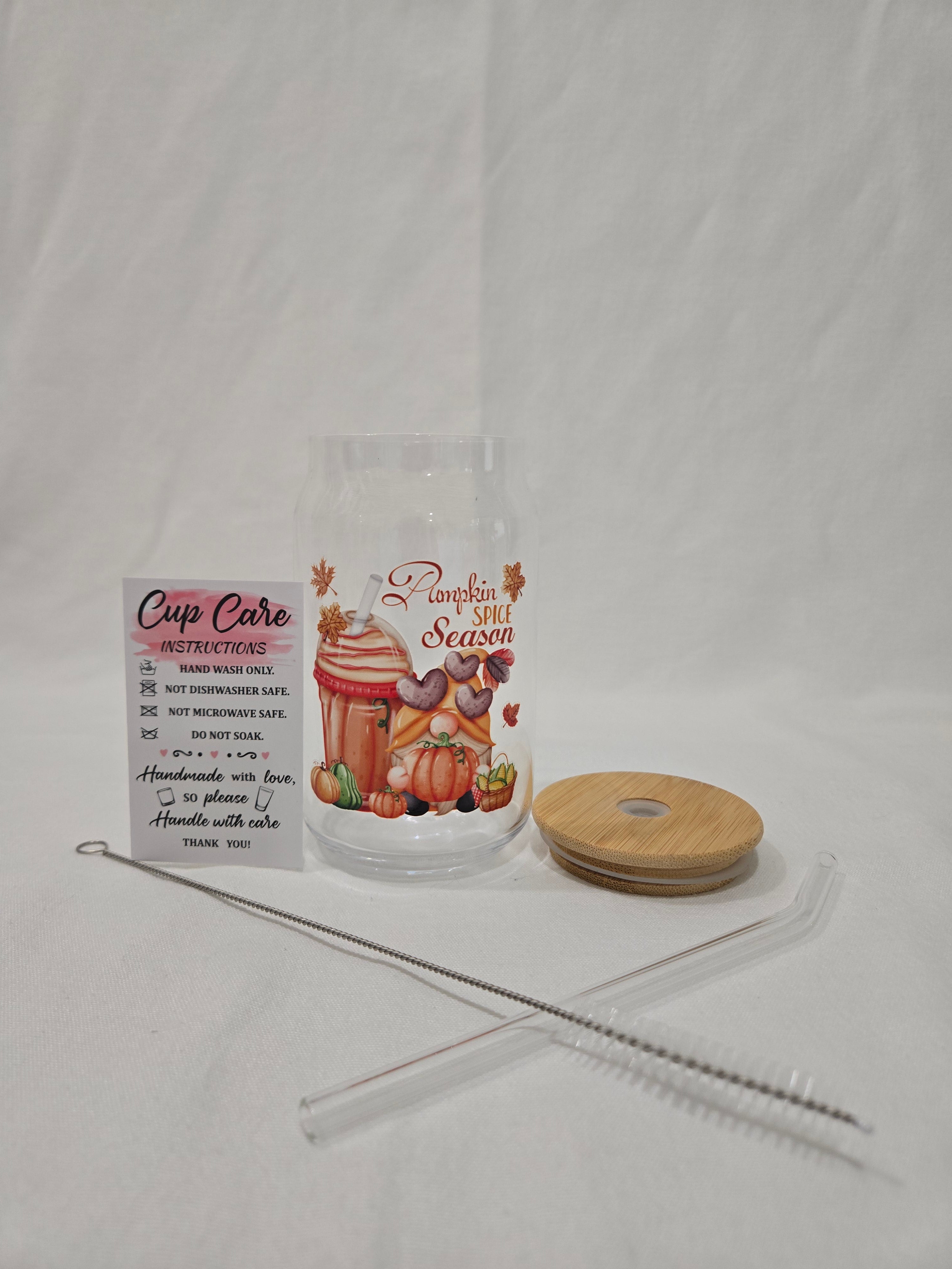 Fall Glass Cup, 17.58 oz, "Pumpkin Spice Season"