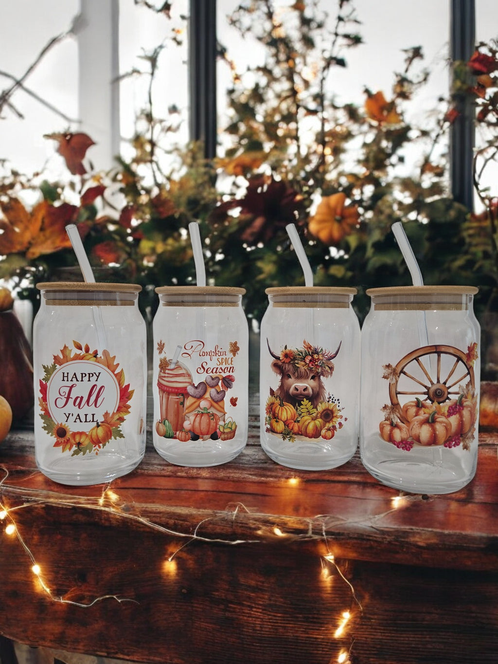 Fall Glass Cup, 17.58 oz, "Pumpkin Spice Season"