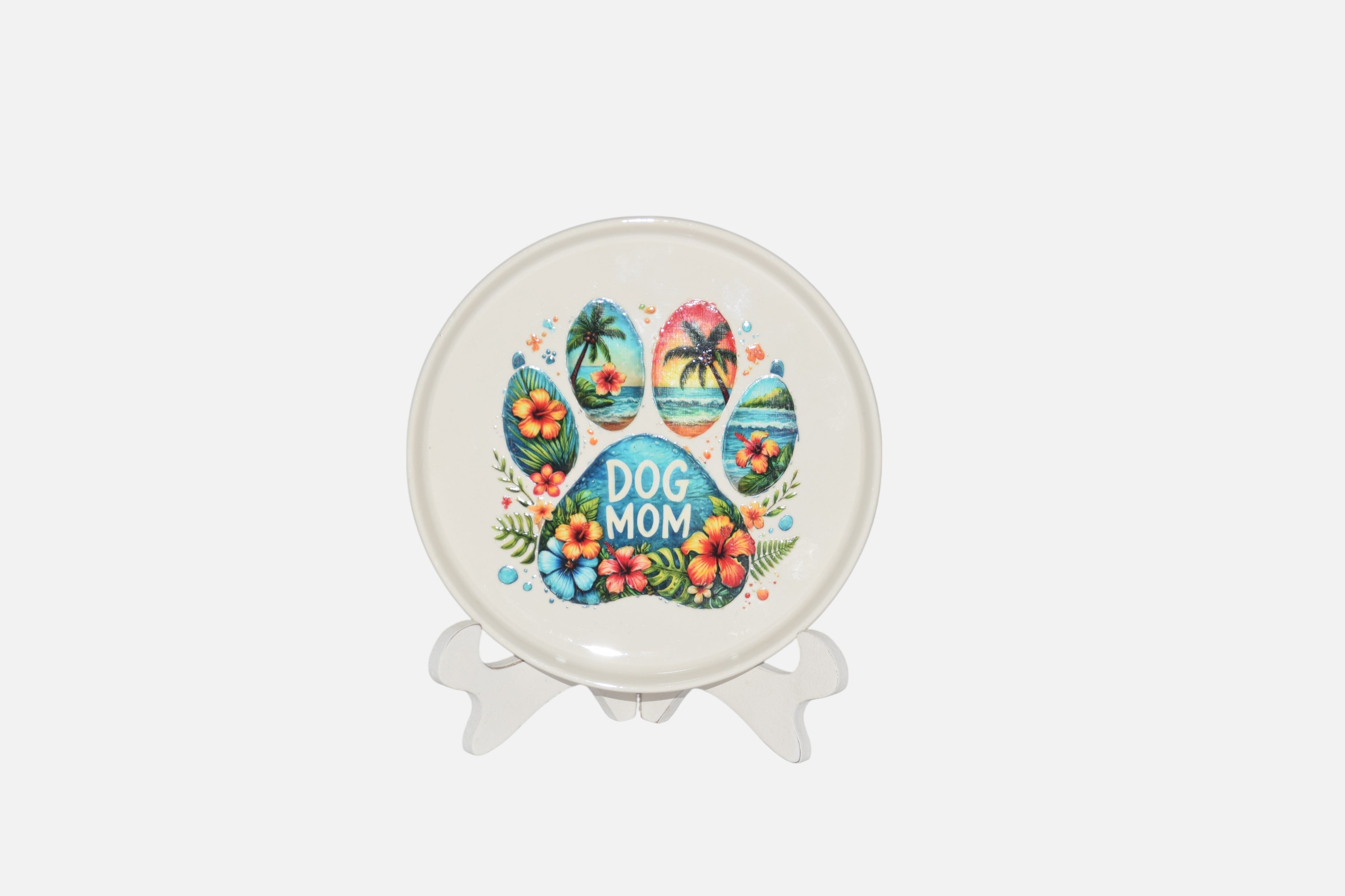 Dog Mom paw print trinket tray, jewelry tray or display piece