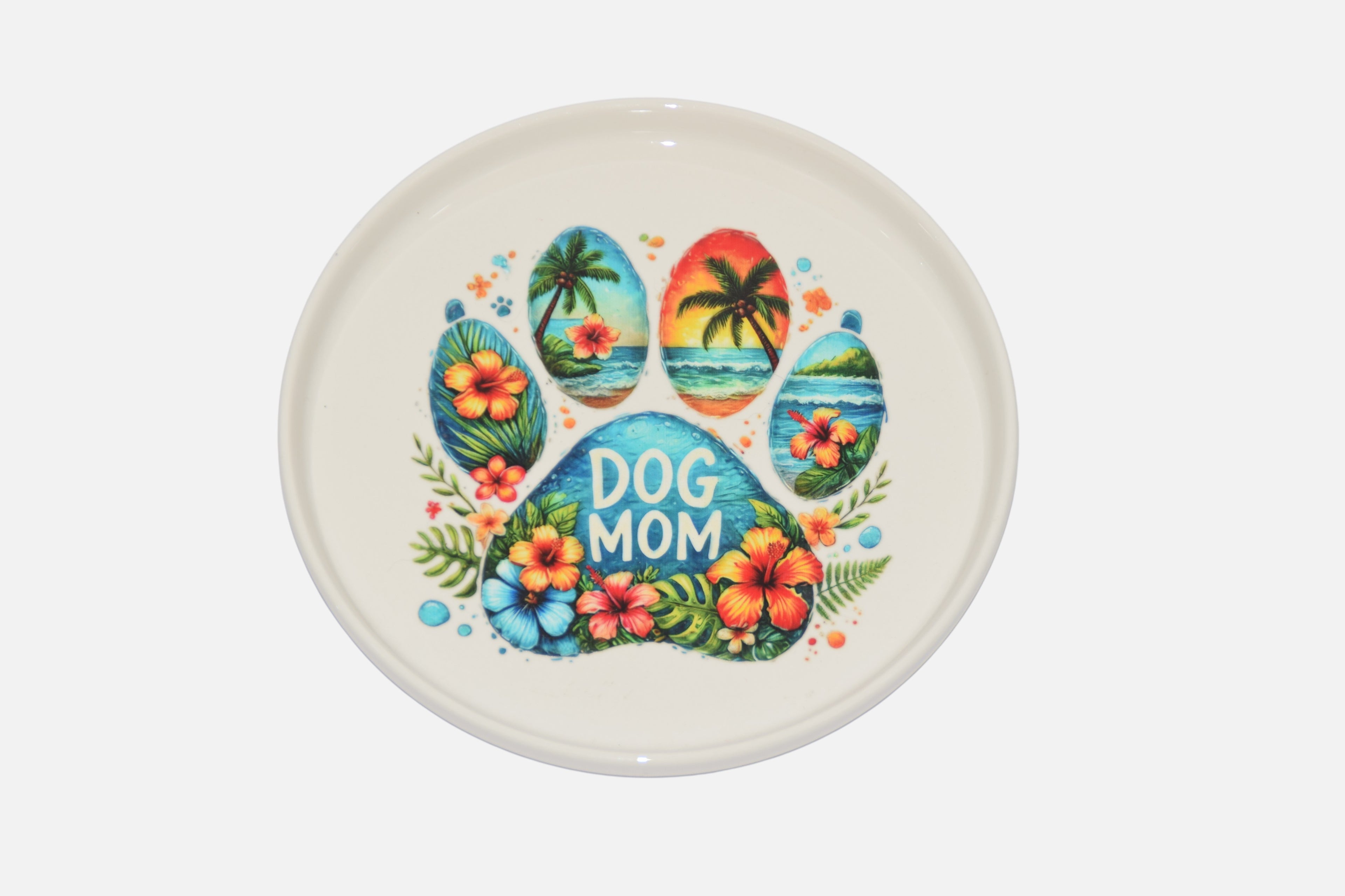 Dog Mom paw print trinket tray, jewelry tray or display piece