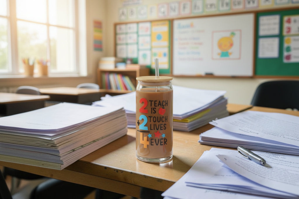 2 Teach is 2 Touch Lives 4 Ever glass cup