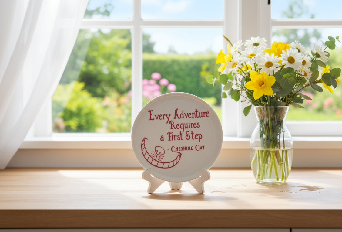 Alice in Wonderkand Cheshire Cat "Every Adventure Requires...."