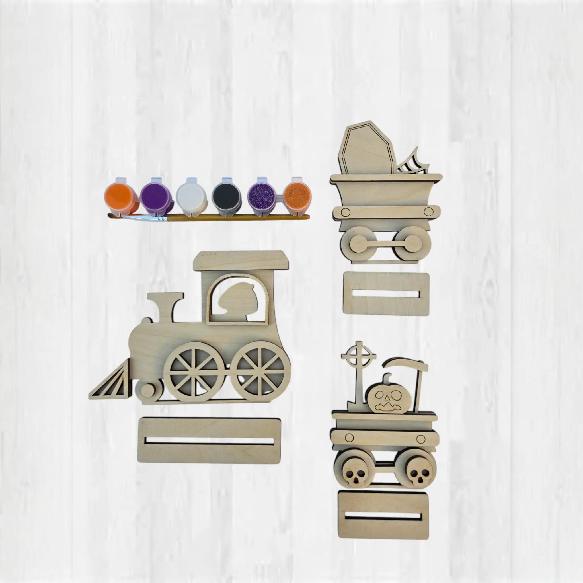 Skeleton Train Wooden DIY Kit