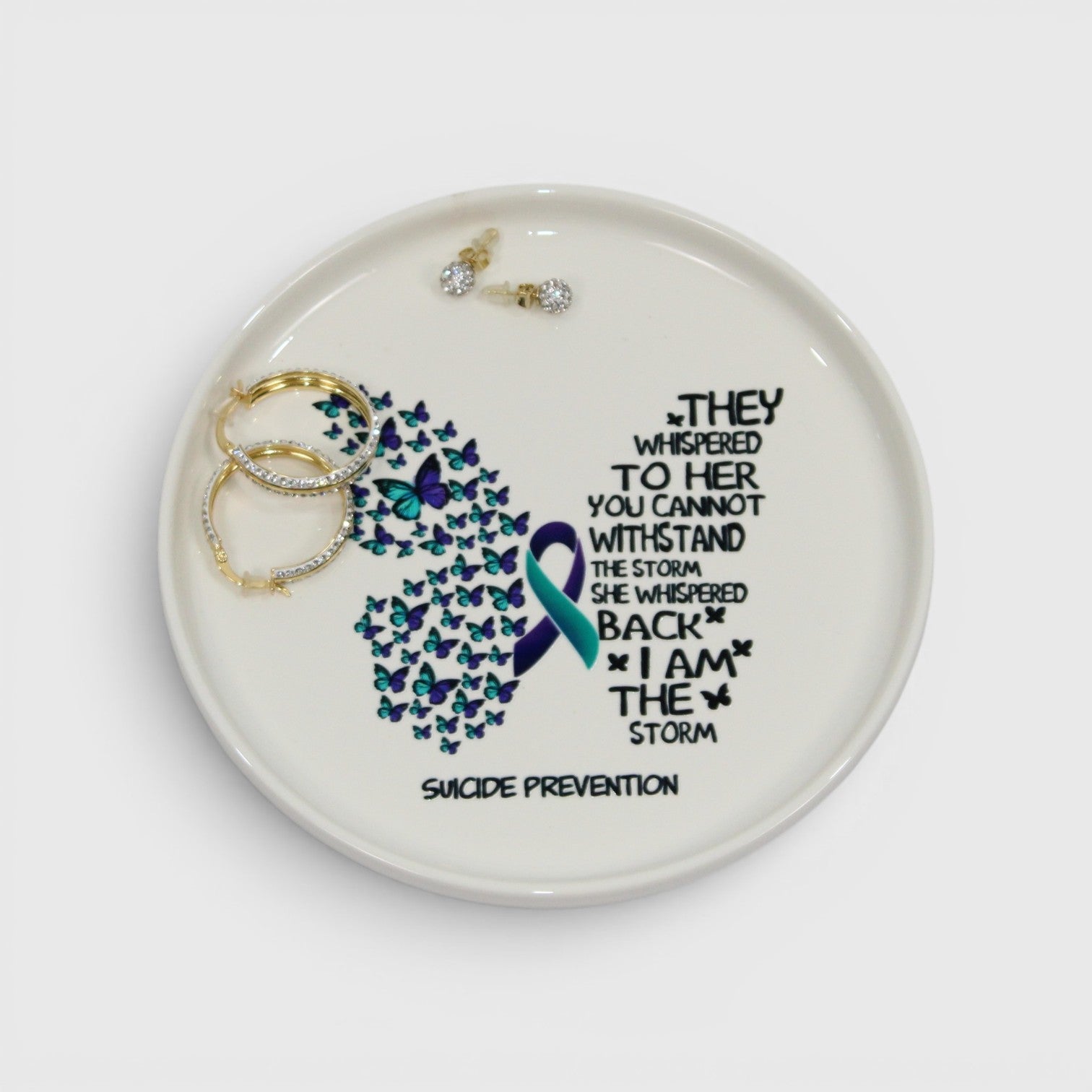 They Whispered to her... round plaque or trinket or jewelry holder